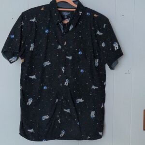 Eighty Eight Space Print Button Down Short Sleeve T-shirt Size Kids 18 / 20